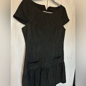 ZARA B&W Collection Dress Zips Up On Side Classic Look